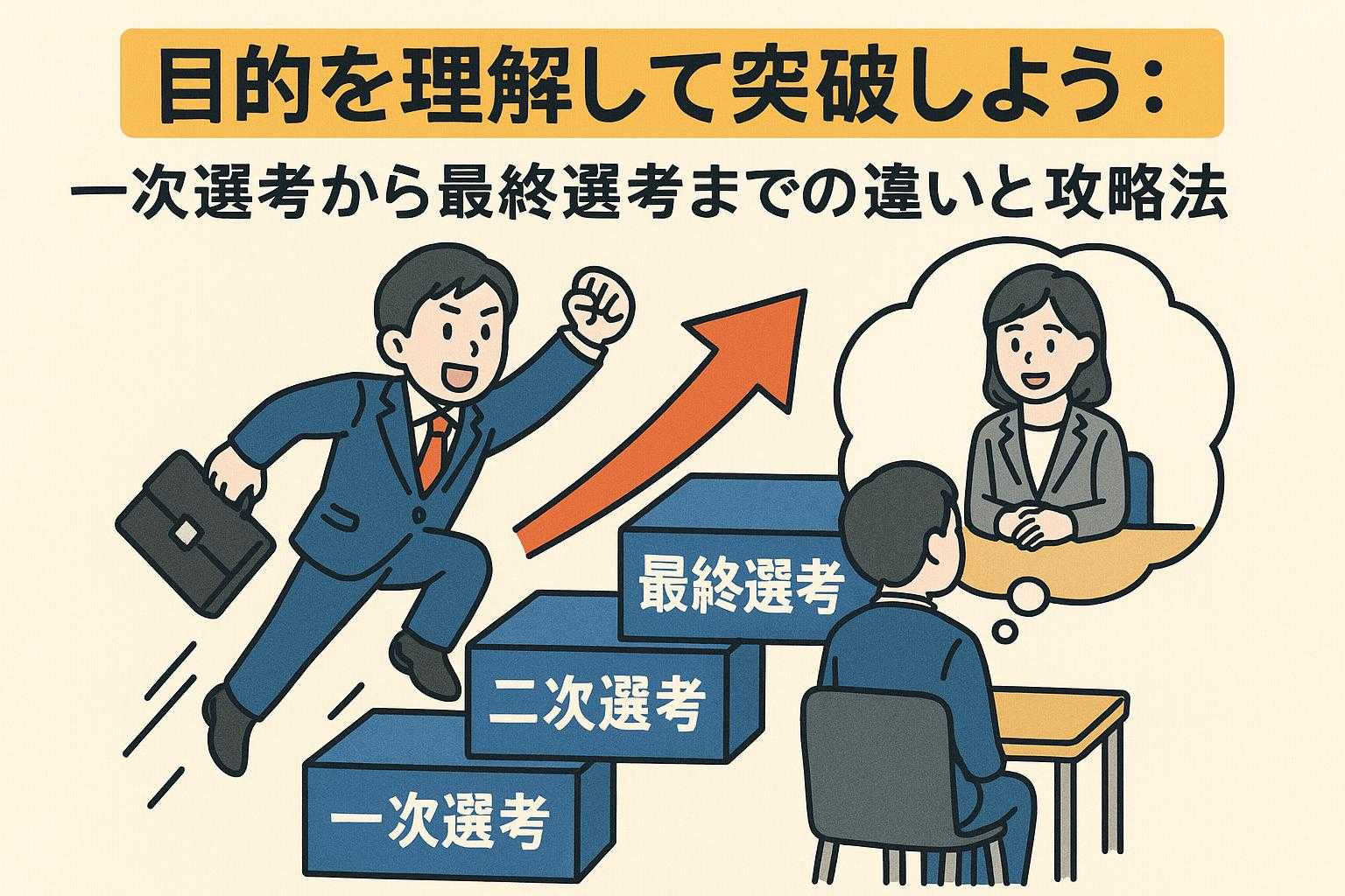 目的を理解して突破しよう:一次選考から最終選考までの違いと攻略法