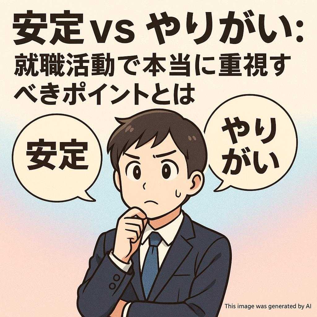 安定vsやりがい:就職活動で本当に重視すべきポイントとは