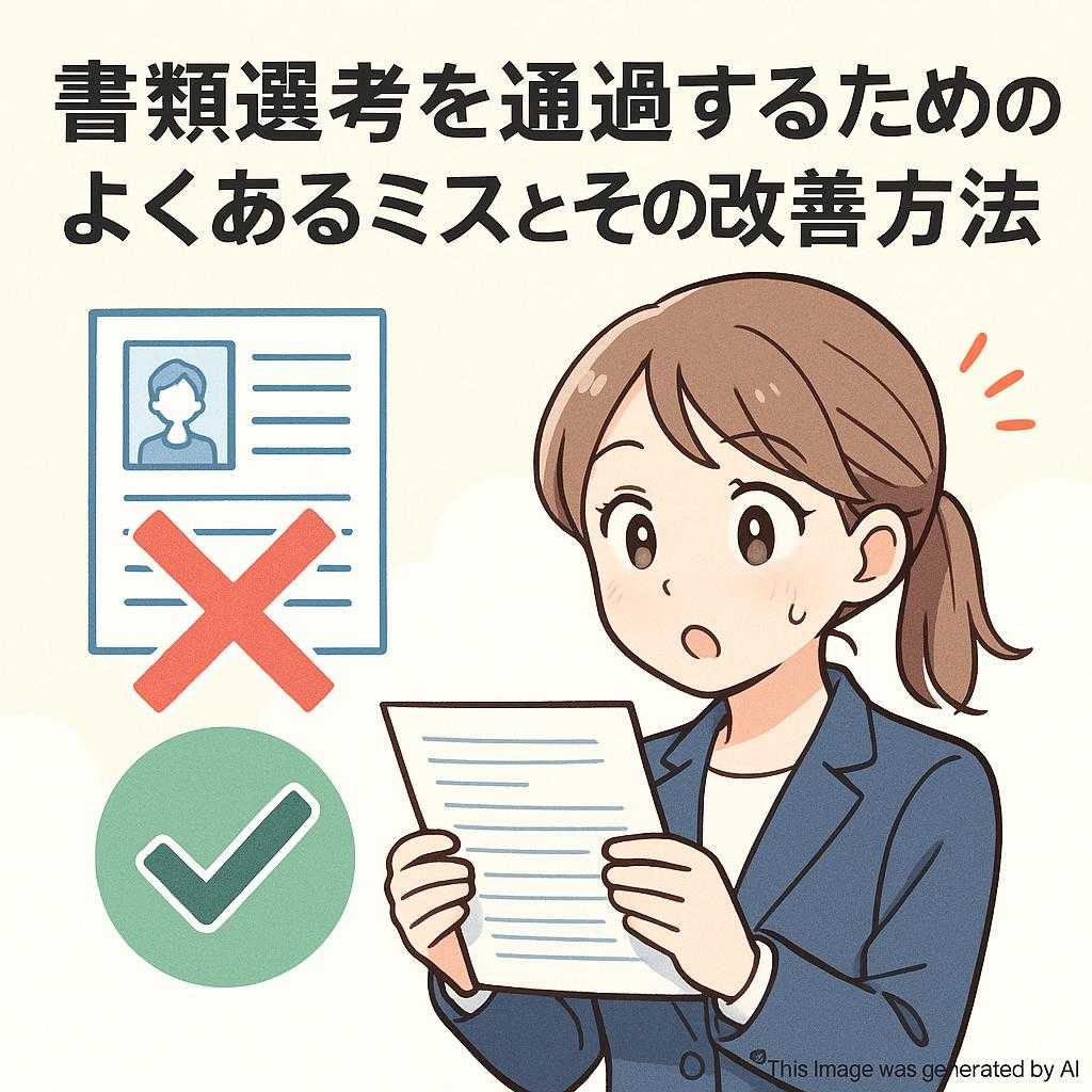 書類選考を通過するためのよくあるミスとその改善方法